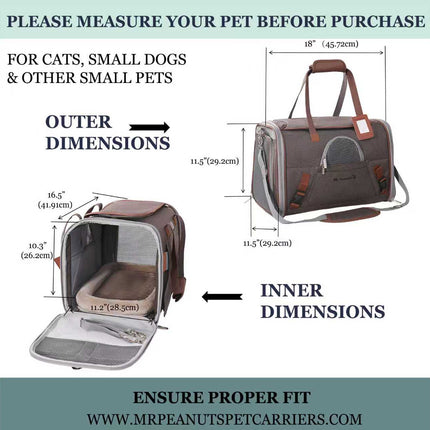 Mr. Peanut's Gold Series Standard Size Airline Compliant Pet Carrier V3.0