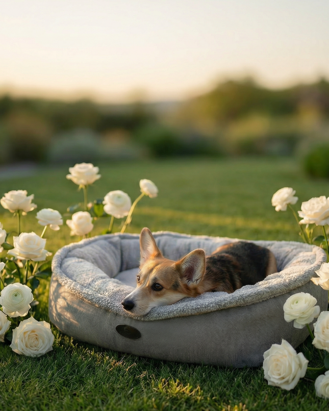 Chester & Lee | Furry Bagel Dog Bed