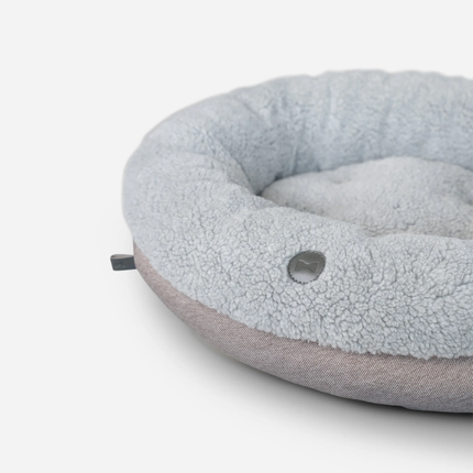 Chester & Lee | Furry Gray Donut Dog Bed