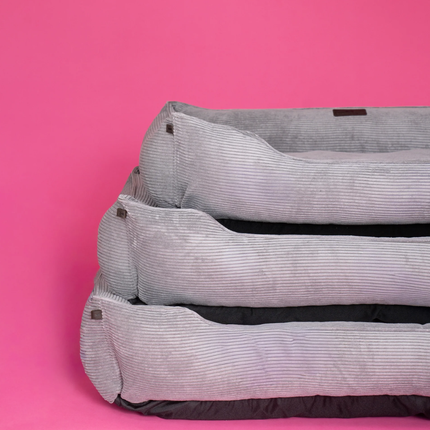 Chester & Lee | Fancy Corduroy Sleeper Dog Bed Gray