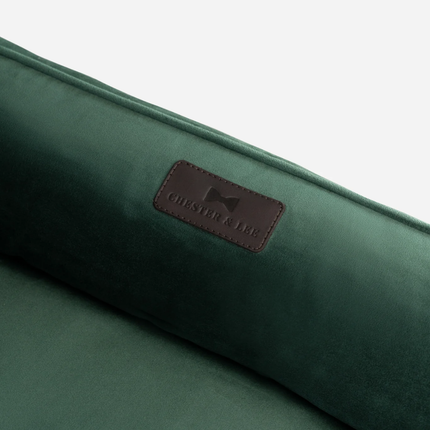 Chester & Lee | Classic Velvet Sleeper Dog Bed Green