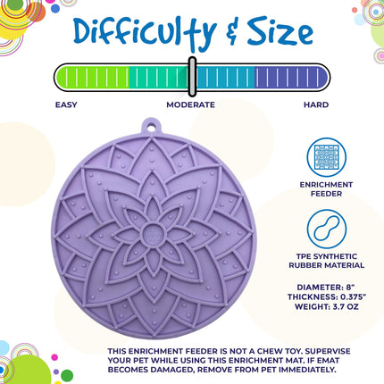 Lotus Design emat - Enrichment Lick Mat For Dogs and Cats - With Suction Cups | USA Made
