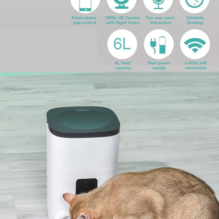 6L Automatic Pet Feeder with Camera&Wifi