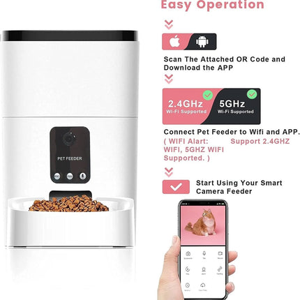 6L Automatic Pet Feeder with Camera&Wifi