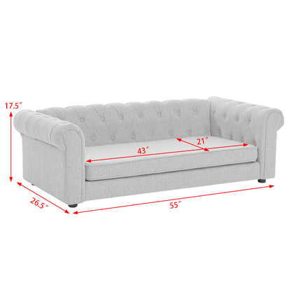 Elegant Rectangular Pet Bed for Big and Oversized Dogs - Dark Blue