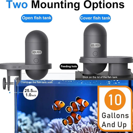 Automatic Fish Feeder WiFi (2.5 & 5G) 2.5K Camera App Control 230ML Tank