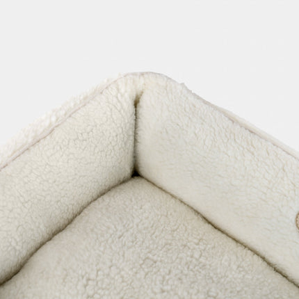 Chester & Lee | Furry Sleeper Dog Bed Beige