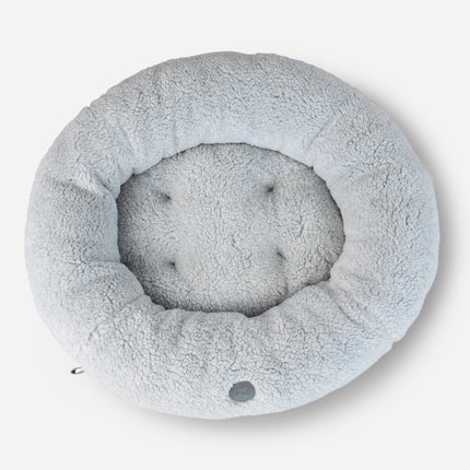 Chester & Lee | Furry Gray Donut Dog Bed