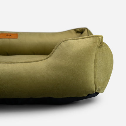 Chester & Lee | Vibrant Velvet Sleeper Dog Bed Olive