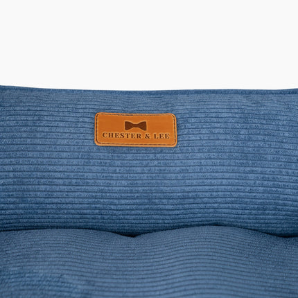 Chester & Lee | Fancy Corduroy Sleeper Dog Bed Blue