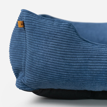 Chester & Lee | Fancy Corduroy Sleeper Dog Bed Blue