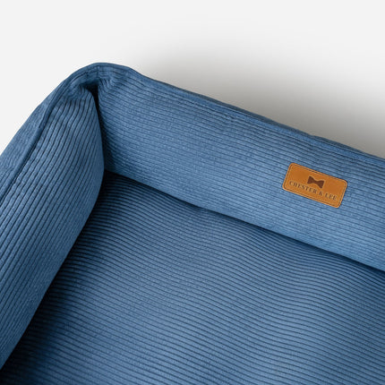 Chester & Lee | Fancy Corduroy Sleeper Dog Bed Blue