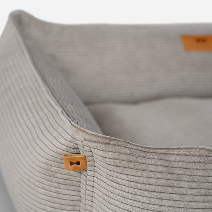Chester & Lee | Fancy Corduroy Sleeper Dog Bed Taupe