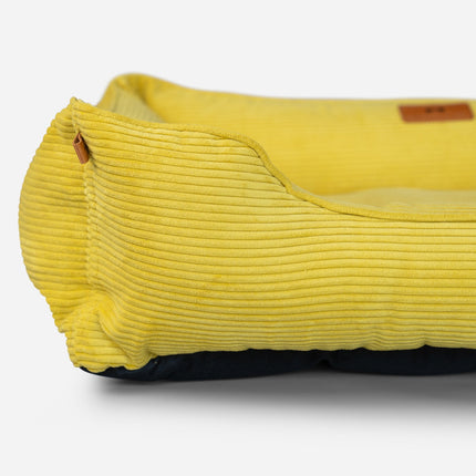 Chester & Lee | Fancy Corduroy Sleeper Dog Bed Sunny Yellow