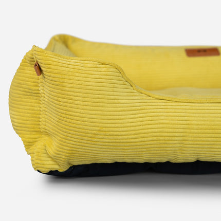 Chester & Lee | Fancy Corduroy Sleeper Dog Bed Sunny Yellow