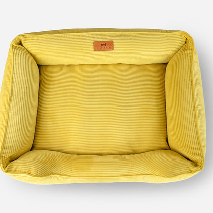 Chester & Lee | Fancy Corduroy Sleeper Dog Bed Sunny Yellow