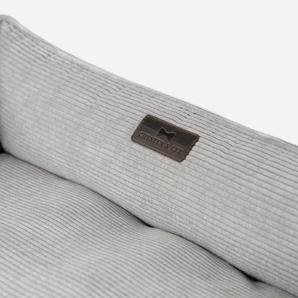 Chester & Lee | Fancy Corduroy Sleeper Dog Bed Gray