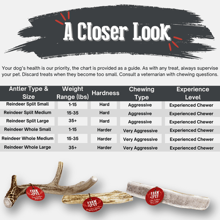Reindeer Antler Dog Chews | Organic Chews for Dogs