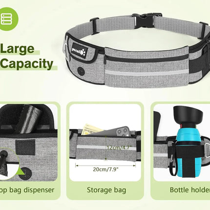 Hands Free Dog Leash Dual Bungee Adjustable Waist Belt Running Walking