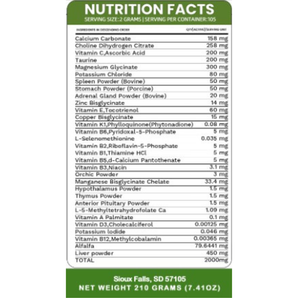 Holistic Total Body Support — Daily Multivitamin & Pasture-Raised Glandular Blend for Dogs & Cats