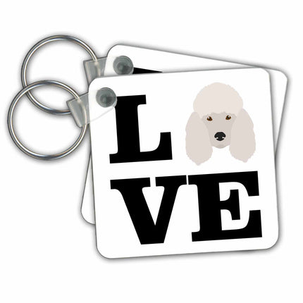 3dRose Key Chains I Love My Poodle Dog Design Canine Lover (kc-282698-1)