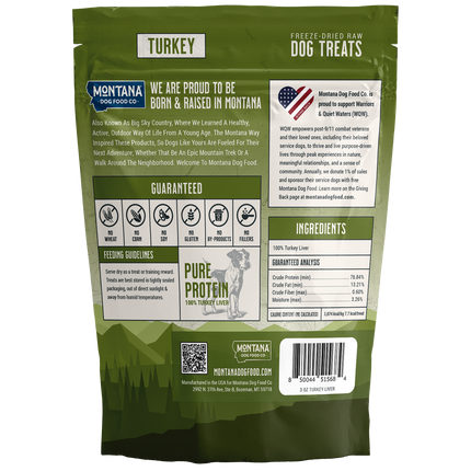 Turkey Liver Freeze-dried Raw Trail Snacks (Treats) for Dogs 3oz