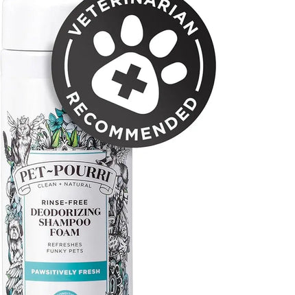 Pet Dry Shampoo No Rinse Foam Deodorizing Plant Based Dog Cat Odor