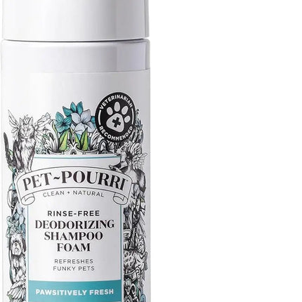 Pet Dry Shampoo No Rinse Foam Deodorizing Plant Based Dog Cat Odor