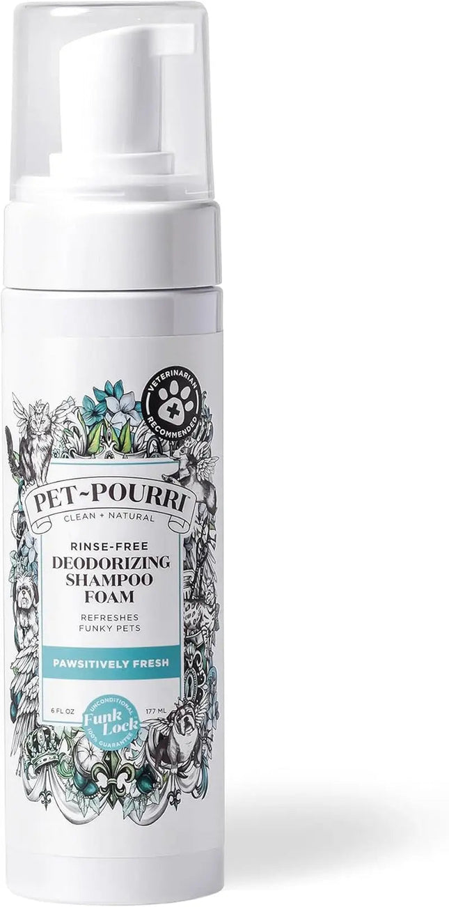 Pet Dry Shampoo No Rinse Foam Deodorizing Plant Based Dog Cat Odor