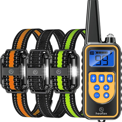 Remote Dog Training Collars –Waterproof Rechargeable 1640ft Range, 3 Dog System