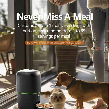 Smart Pet Feeder with 1080P Camera — Dual-Band WiFi (2.4/5GHz) App-Controlled Automatic Cat & Dog Kibble Dispenser, Voice Call & Portion Control
