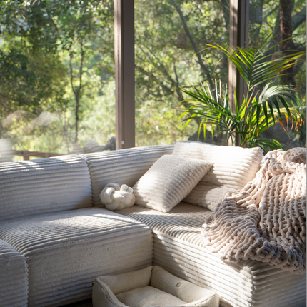 Chester & Lee | Furry Sleeper Dog Bed Beige
