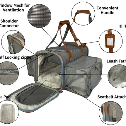 Mr. Peanut's Gold Series Big Apple Double Expandable Pet Carrier