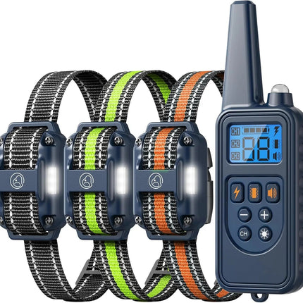 Waterproof Dog Training Collars for up to 3 Dogs 2600FT Remote IPX7 Rechargeable