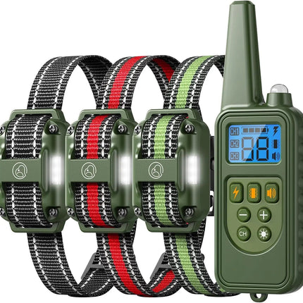 Waterproof Dog Training Collars for up to 3 Dogs 2600FT Remote IPX7 Rechargeable