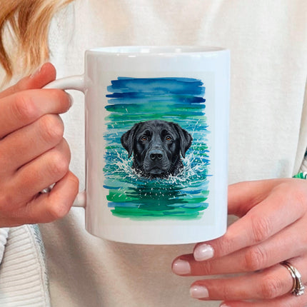 Black Labrador Mug - Watercolor Dog Lover Coffee Cup | Lab Owner Gift