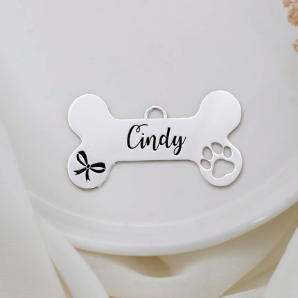 Personalized 925 Sterling Silver Pet ID Tag Charm | Unique Dog & Cat Collar Accessory