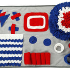 Gray, Red, Blue