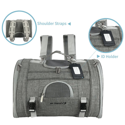 Mr. Peanut's Monterey Series Airline Compliant Horizontal Backpack Pet Carrier