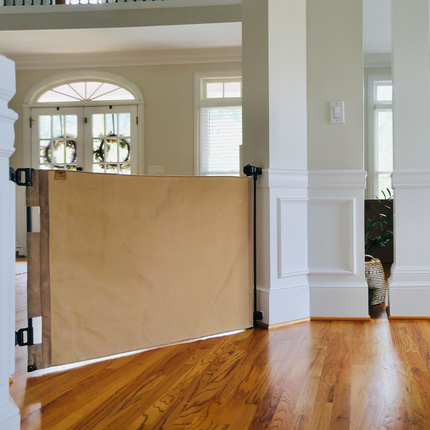 Oil Waxed Canvas Pet Safety Gate – Durable, Waterproof, Vintage-Inspired | fit openings from 27.6" to 55" wide and stand 33"